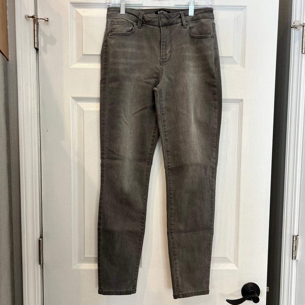 Buffalo David Bitton Pursuit Jeans Grey Denim Super Soft Skinny Mid-Rise 8/29